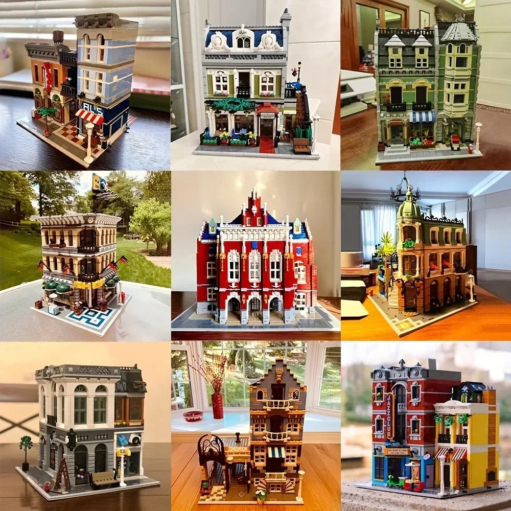 Downtown Street View House Model Building Blocks