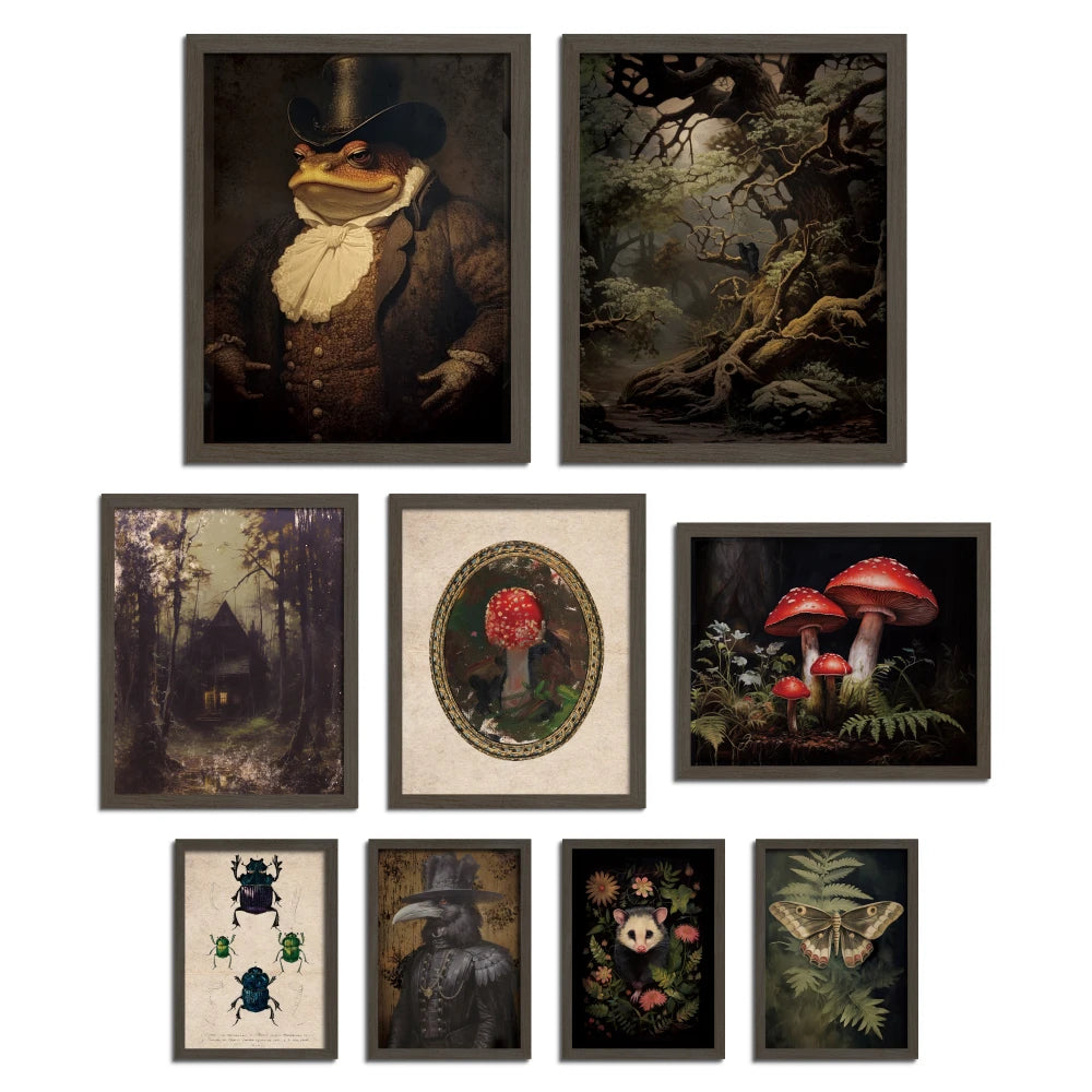 9pc Gothic Style Canvas Printing Wall Art