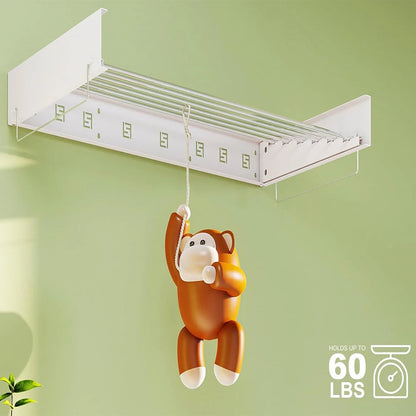 Wall Mounted Clothes Drying Rack Indoor, Retractable