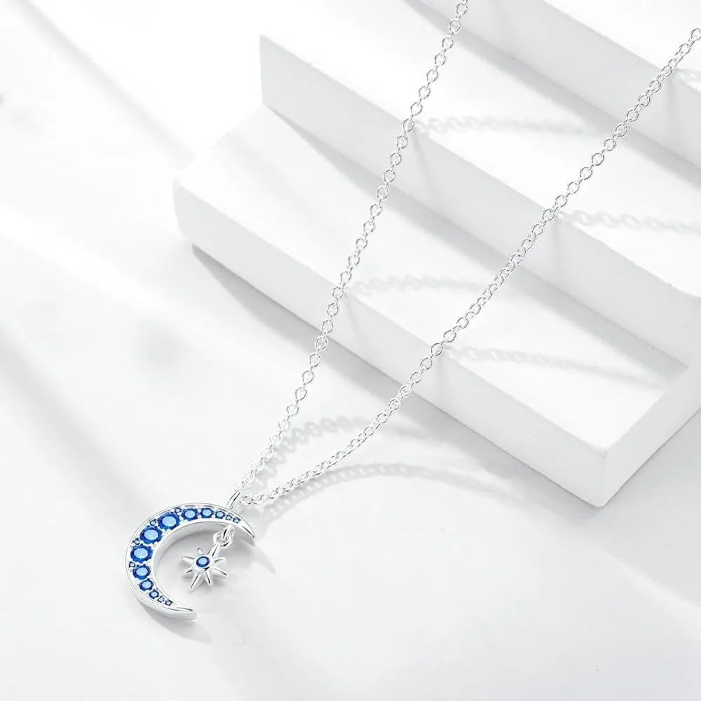 Blue Moon Necklace Star Zircon Clavicle Chain