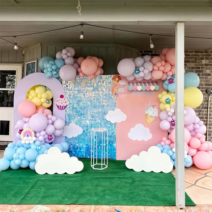 Light Pink Blue Yellow White Latex Balloons