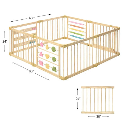 New upgrade-Wooden Playpen Extra Large  Adjustable