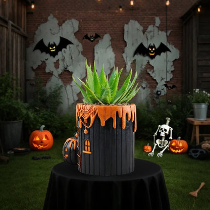 Halloween Pumpkin Flowerpot Funny and Terrifying Decoration