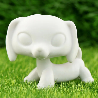 White Lovely Shorthair Cat, Collie and Husky Figurines