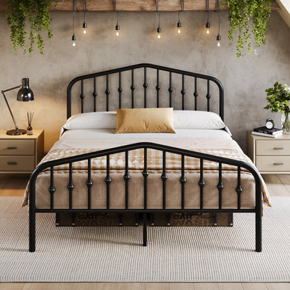 14'' Metal Bed Frame with Headboard & Footboard