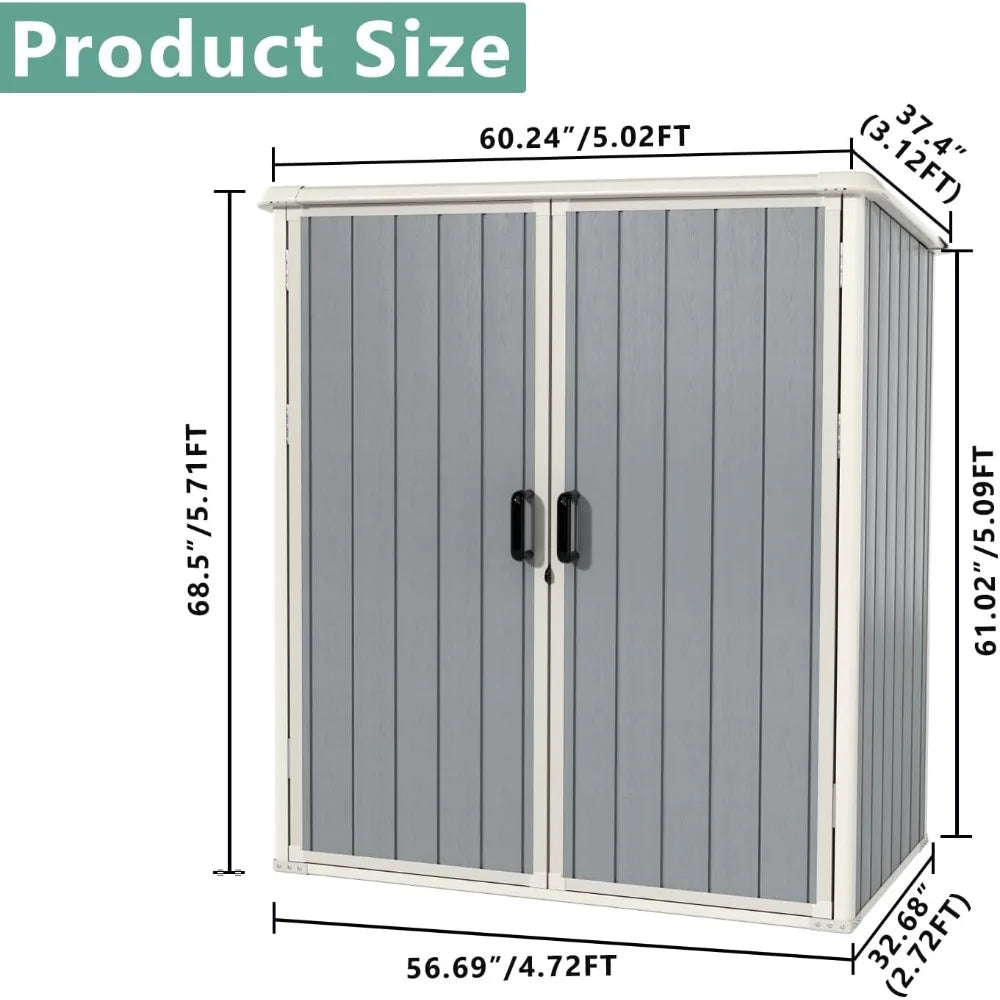 Outdoor Storage Shed with Floor/Lockable Door
