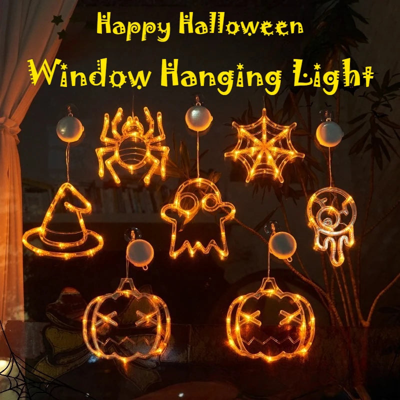 Halloween LED Sucker Lamp Window Hanging Decorations