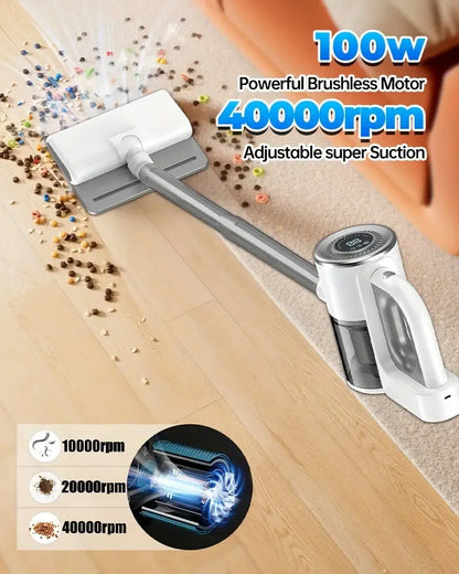 2-in-1 Cordless Vacuum 3-Speed, Long Runtime