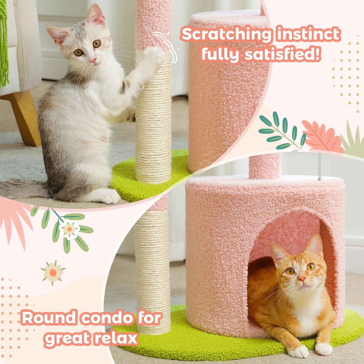 Small Flower Cat Tree for Indoor Cats