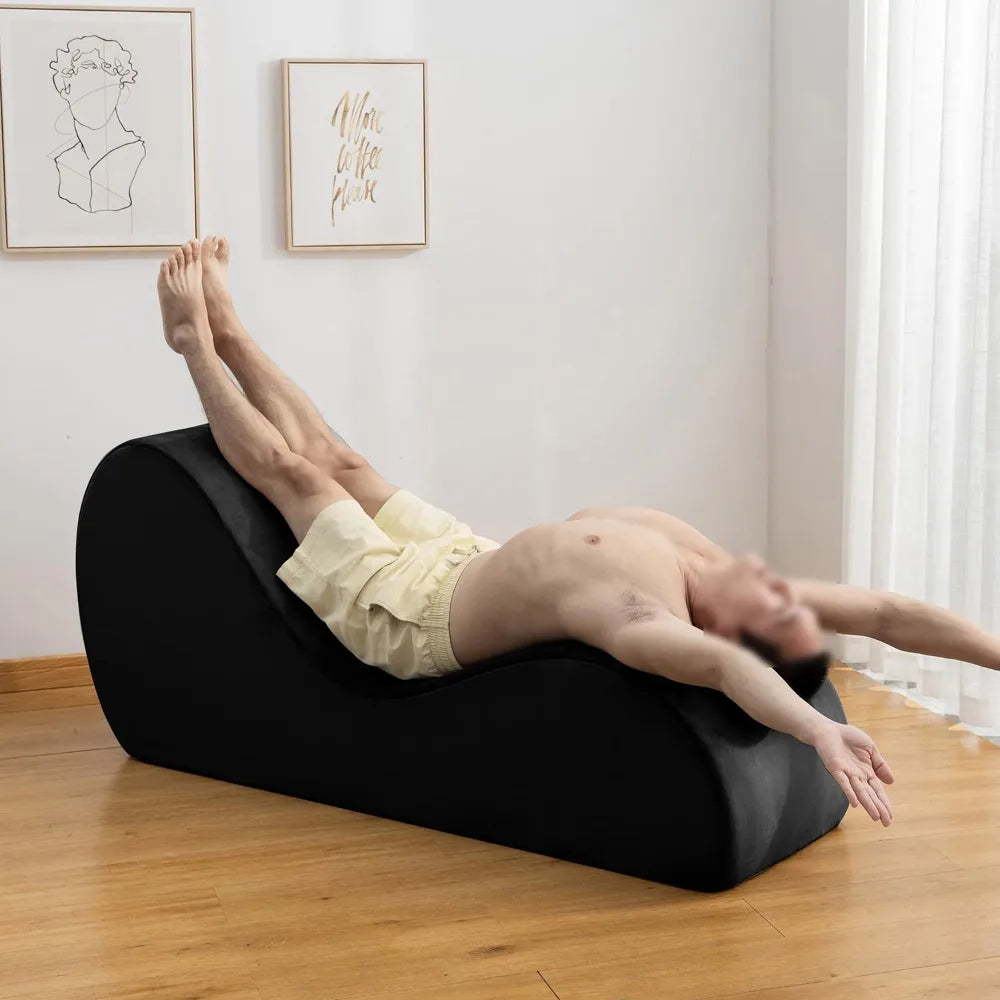Velvet Lounge Chair for Stretching & Relaxation