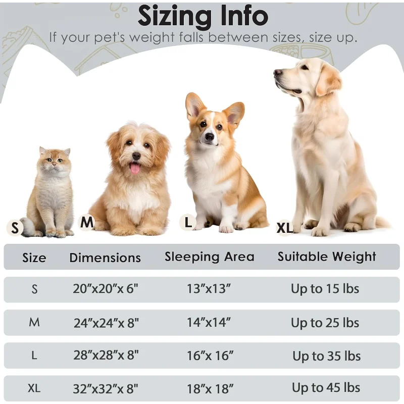 20" Dog & Cat Bed for Small Pets