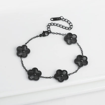 Luxury Stainless Steel Adjustable Five Flower Bracelet