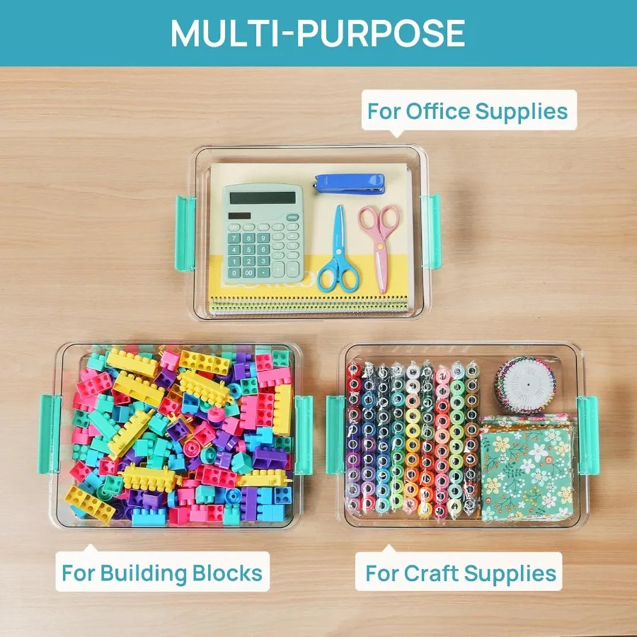 6 Qt Clear Plastic Storage Bins & Lids