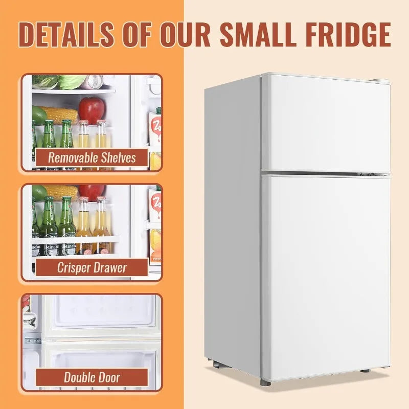 2.4 Cu.ft Mini Fridge Separate Freezer Adjustable