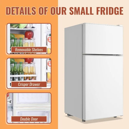 2.4 Cu.ft Mini Fridge Separate Freezer Adjustable