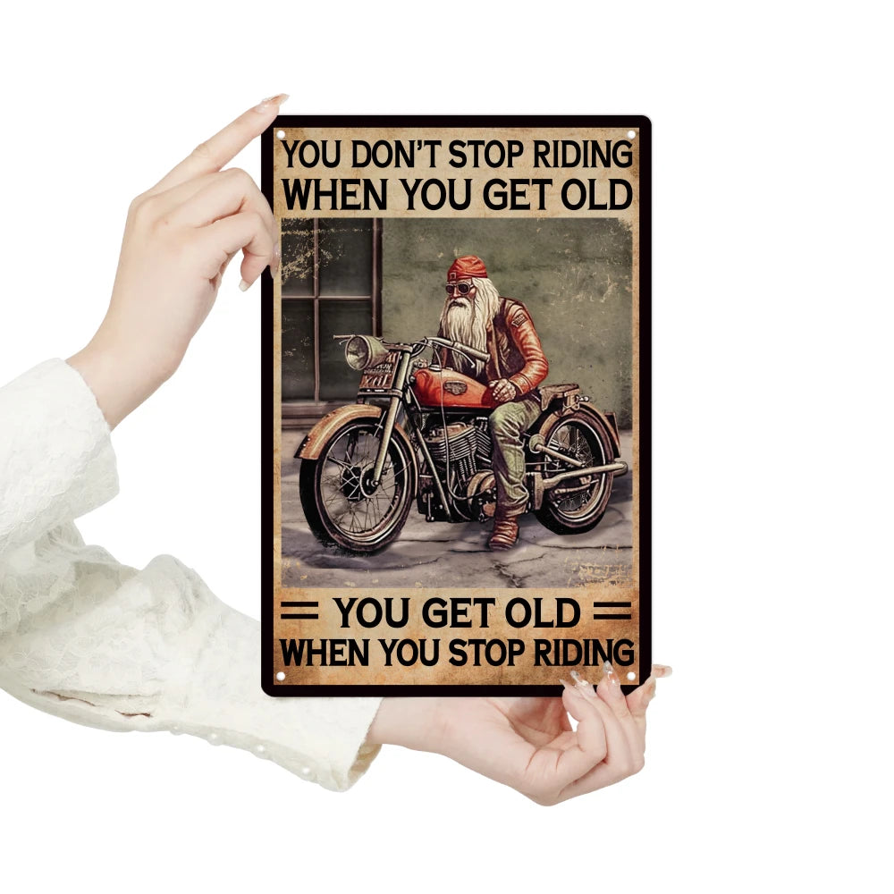 Riding Tin Sign, Metal Plaque Vintage Painting