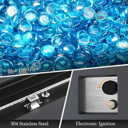 56" Outdoor Propane Gas Fire Pit Table