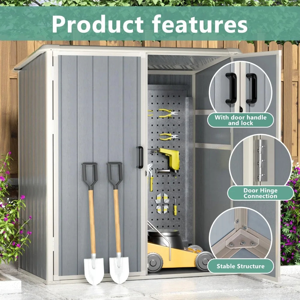 Outdoor Storage Shed with Floor/Lockable Door