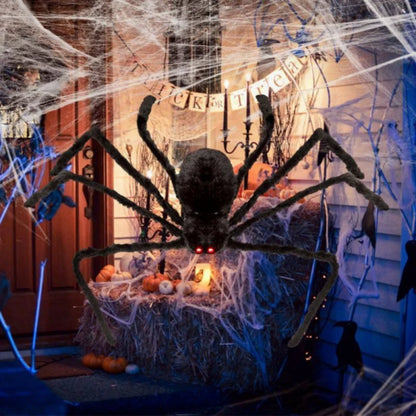 Large Fake Hairy Spider Halloween Decor Outside