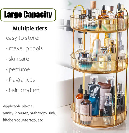 Rotating Makeup Organizer for Vanity High-Capacity