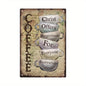 Tin Painting Vintage Coffee Metal Tin Art Sign