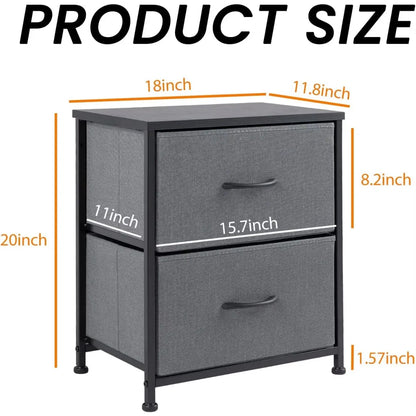 Nightstand with Drawers, Small Bed Side Furniture