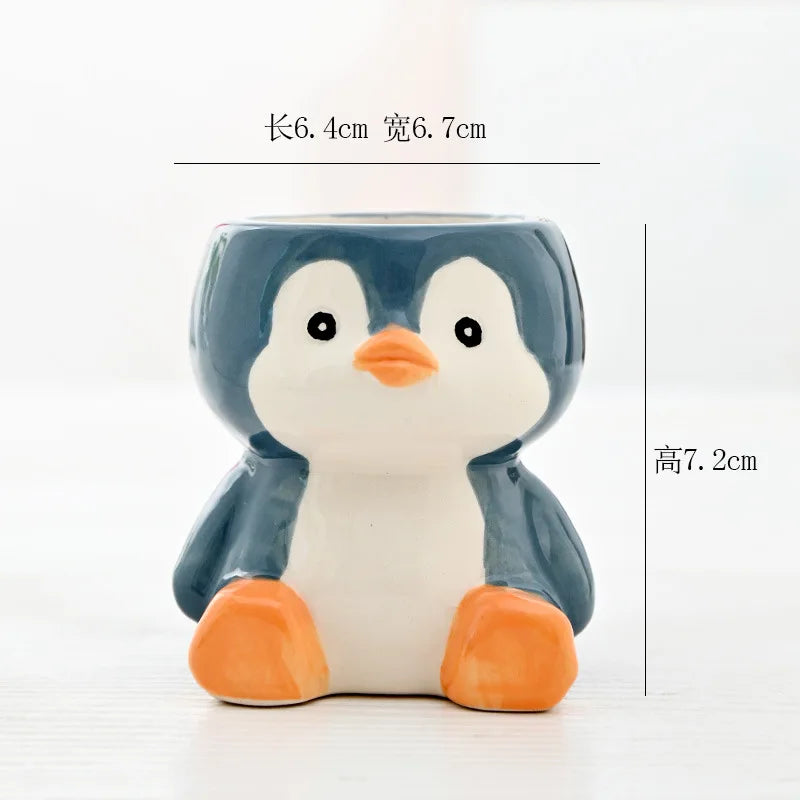 Cartoon Animal Ceramic Flower Pot Table Display