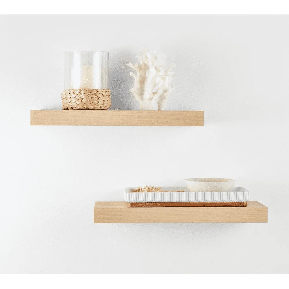 Decorative Wall Natural Wood Floating Shelves Set