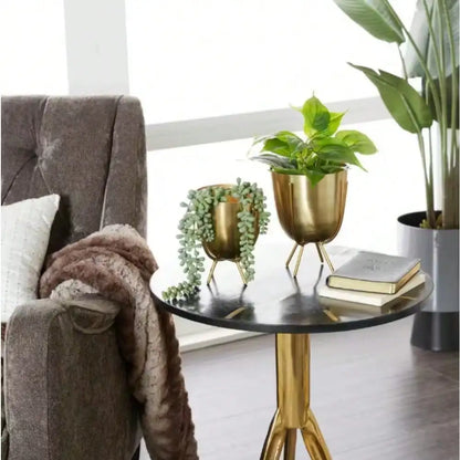 6',  7" Gold Metal Planter Removable Stand