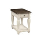 Antique White and Brown Side Table
