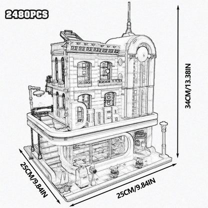 Downtown Street View House Model Building Blocks