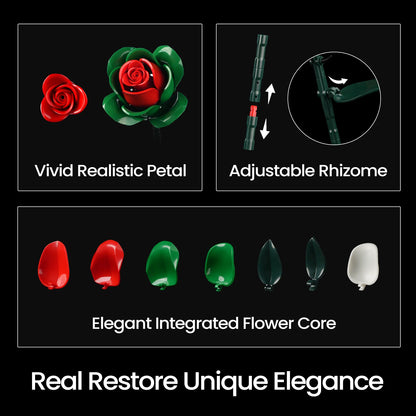 Christmas Rose Bouquet Flower Set Building Blocks