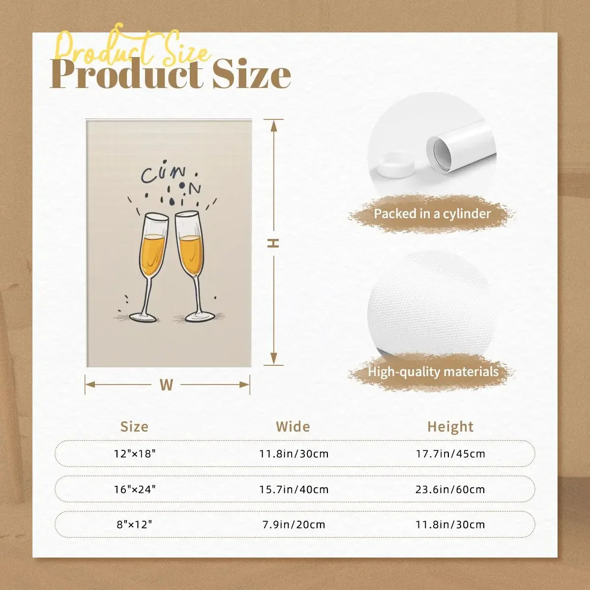 Home Decor Wall Art Champaigne