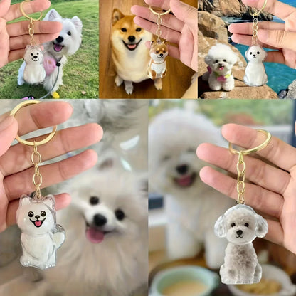 Creative Transparent Cute Dog Pendant Key Chain