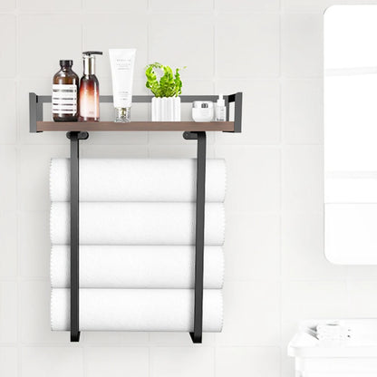 Bathroom Towel Rack Made of Iron/Wooden