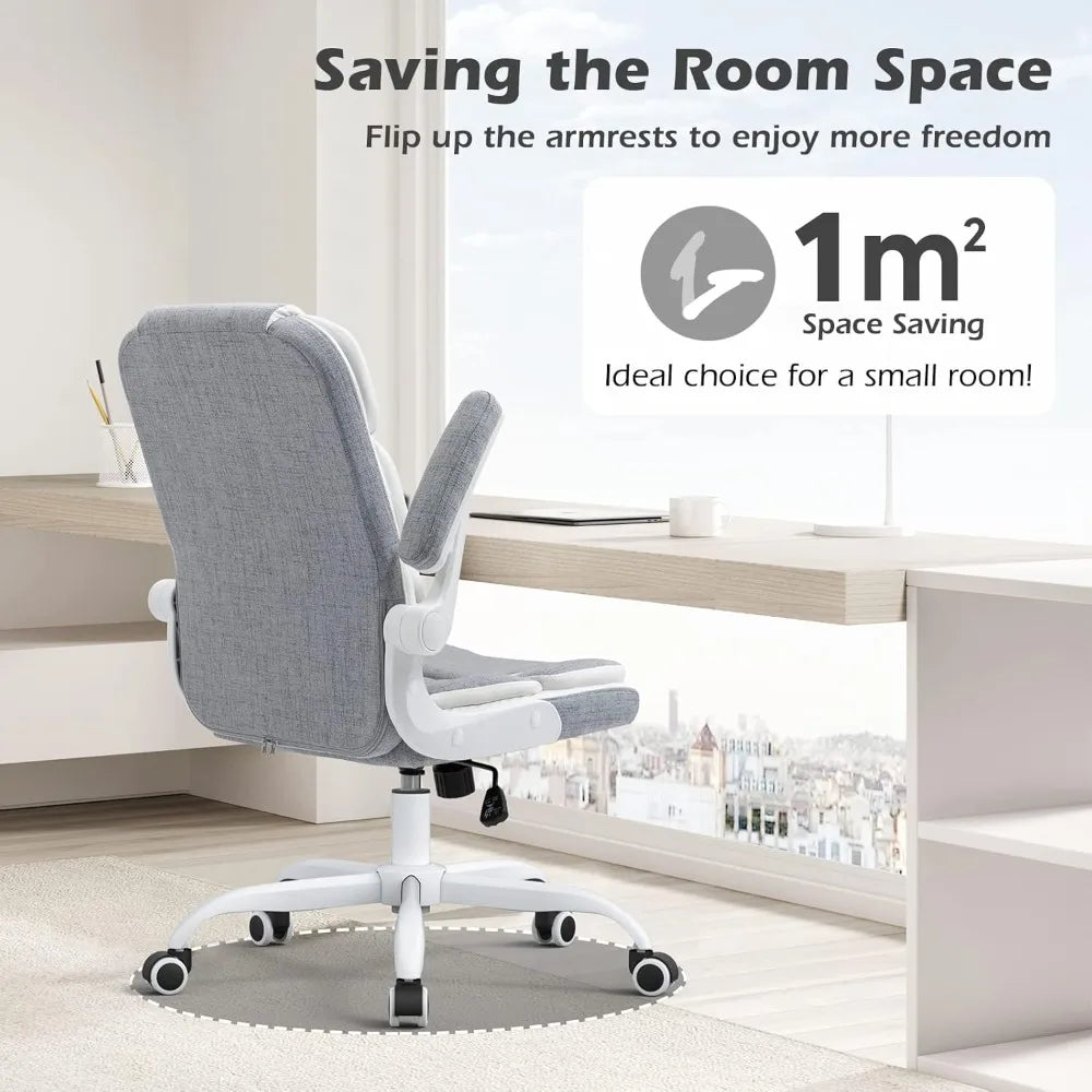 Modern Executive Upholstered Linen Fabric Swivel Chair