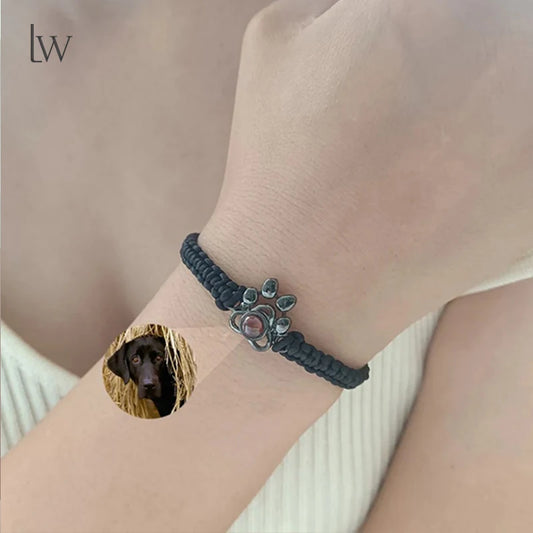 Dog Braided Bracelet Personalized Photo Adjustable