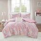 Metallic Printed Plush Comforter Set with Throw Pillow Twin