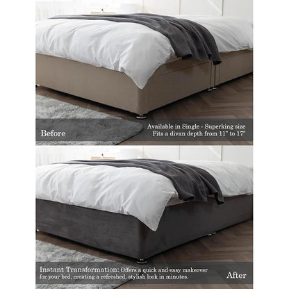 Faux Suede Box Spring Cover Luxury Wrap-Around