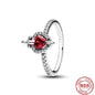 Silver Heart-shaped Classic Retro Rings Zircon