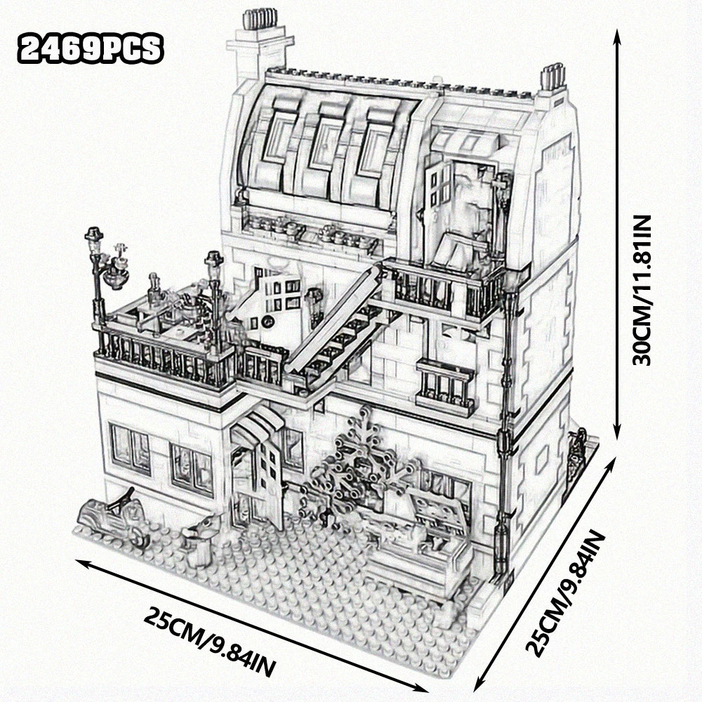 Downtown Street View House Model Building Blocks