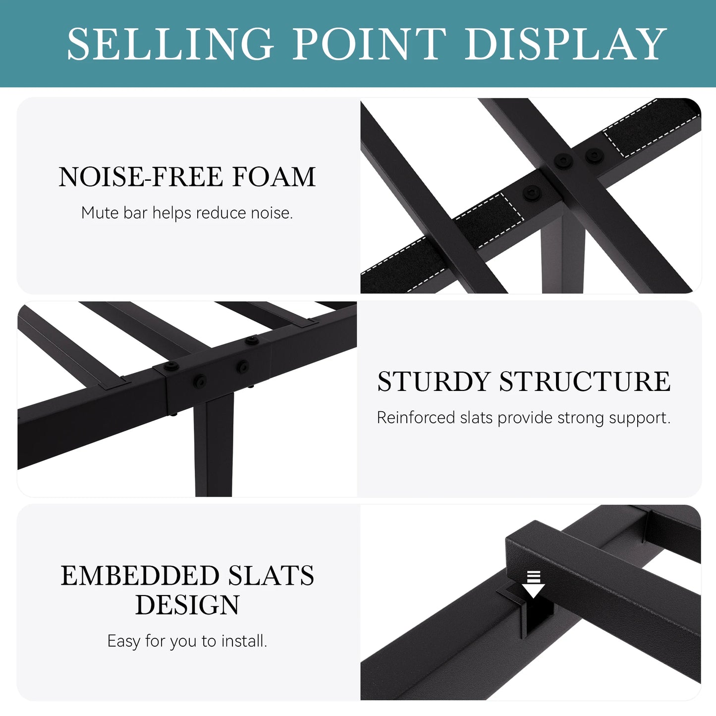 Metal Platform Bed Frame, Circular Design