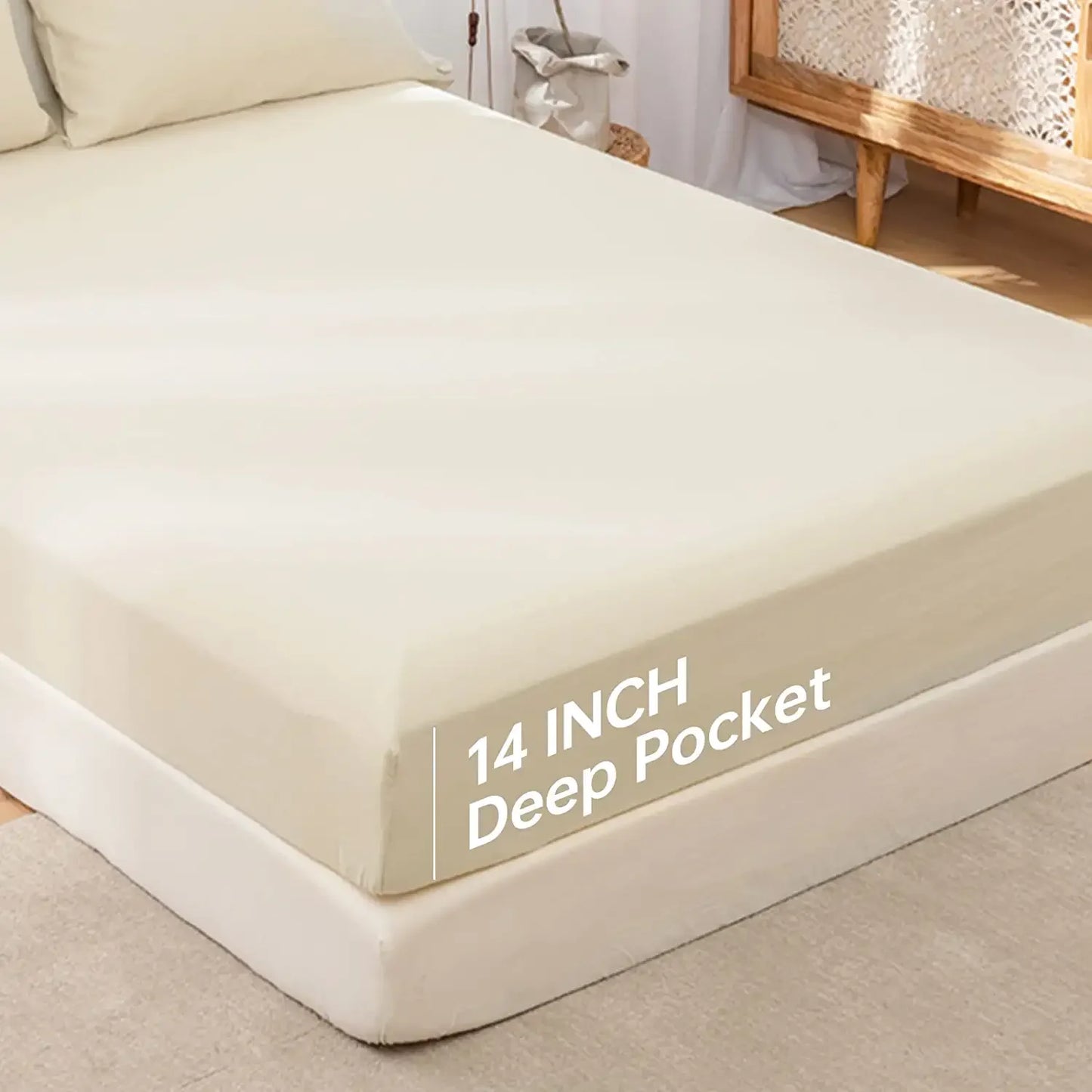 Simple & Opulence Linen Fitted Sheet Mattress Cover