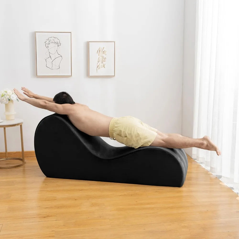 Velvet Lounge Chair for Stretching & Relaxation