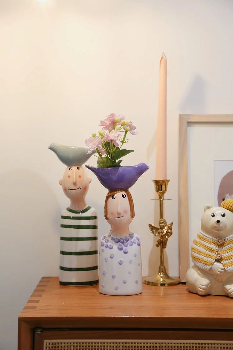 Ceramic Vases, Desktop Art Sculpture, Flower Arrangement