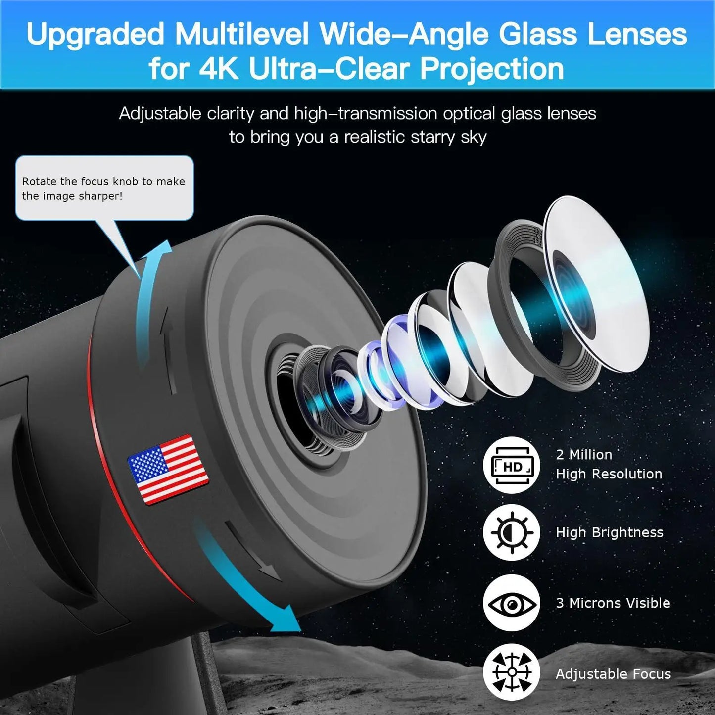 Night Light Projector 360° Rotate Planetarium Lamp