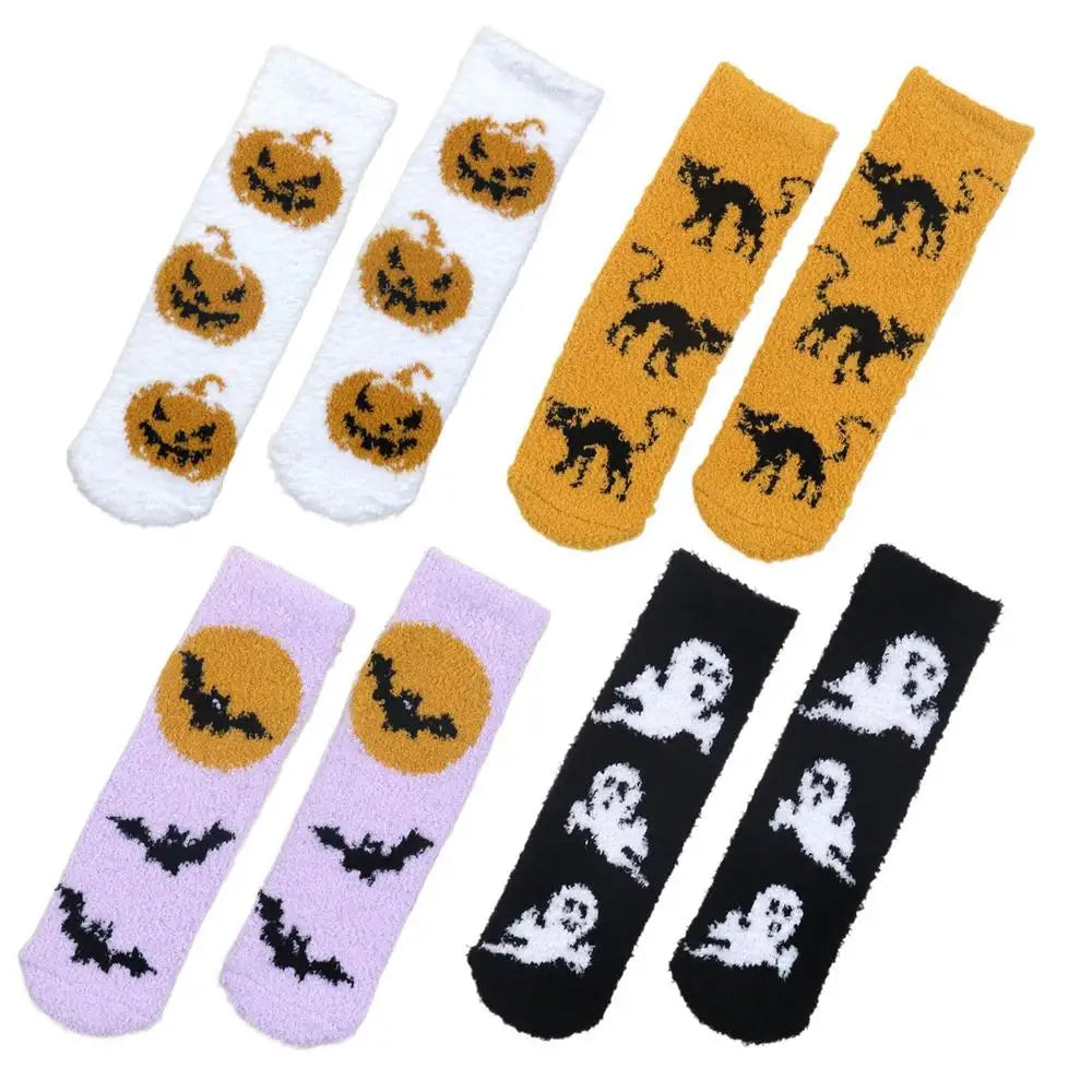 Funny Halloween Fuzzy Socks, Warm Floor Socks