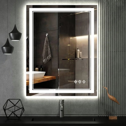 LED Bathroom Mirror, Gradient Front and Backlit