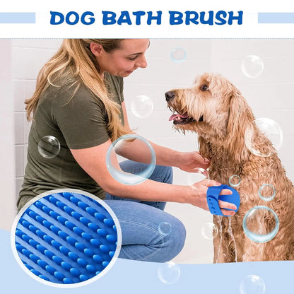2-Pack Dog Bath Brush, Rubber Curry Brush