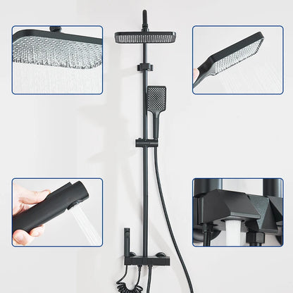 Black Smart Digital Display Shower Faucet Set